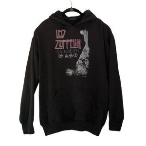 Led Zeppelin Black Sweatshirt Pullover Hoodie Men’s Size Large 1971 US Tour